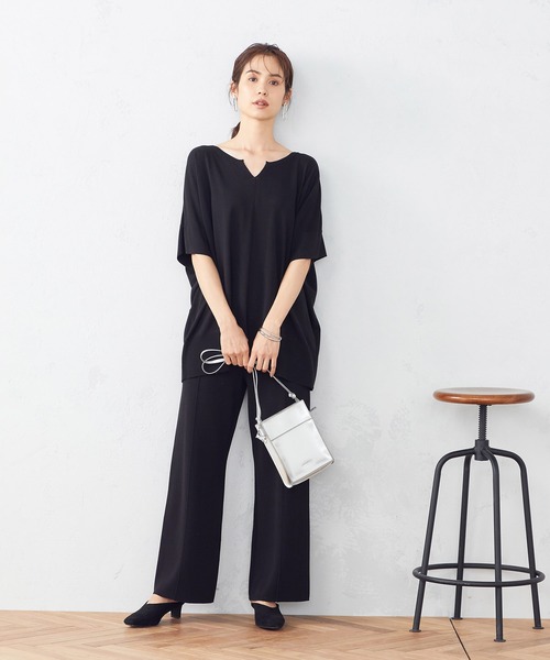 COMME CA ISM（コムサイズム）の「キーネック　ニット（ニット/セーター・レディース・ブラック/モカ・MEDIUM/LARGE）」の3枚目の写真