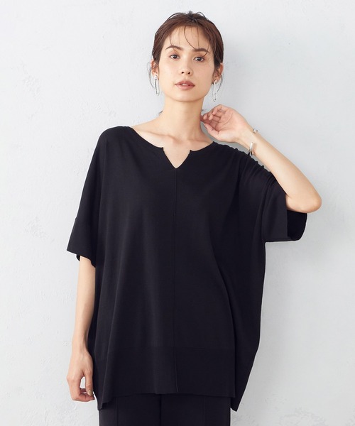 COMME CA ISM（コムサイズム）の「キーネック　ニット（ニット/セーター・レディース・ブラック/モカ・MEDIUM/LARGE）」の5枚目の写真