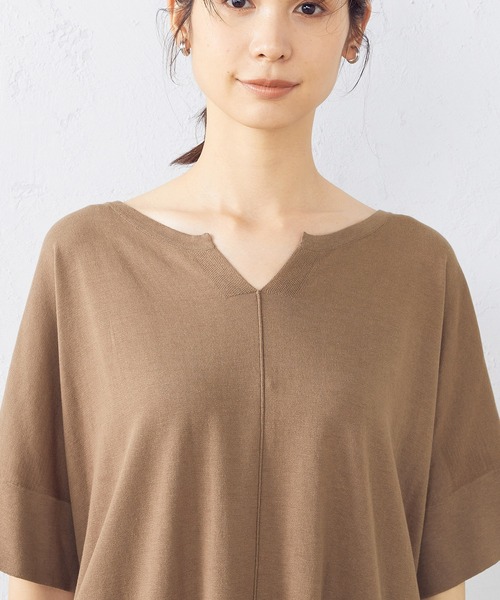 COMME CA ISM（コムサイズム）の「キーネック　ニット（ニット/セーター・レディース・ブラック/モカ・MEDIUM/LARGE）」の9枚目の写真