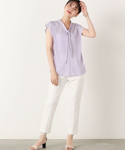 NOLLEY’S Sophi（ノーリーズソフィ）の「OXトリコットパンツ（その他パンツ・レディース・オフホワイト/ネイビー・38/36）」の4枚目の写真