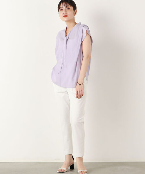 NOLLEY’S Sophi（ノーリーズソフィ）の「OXトリコットパンツ（その他パンツ・レディース・オフホワイト/ネイビー・38/36）」の3枚目の写真