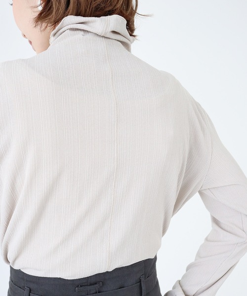 AMERICAN HOLIC（アメリカンホリック）の「テレコハイネックカットプルオーバー（Tシャツ/カットソー・レディース・アイボリー/ライトグレー/ブラック/ブラウン/サックスブルー・M/L）」の12枚目の写真