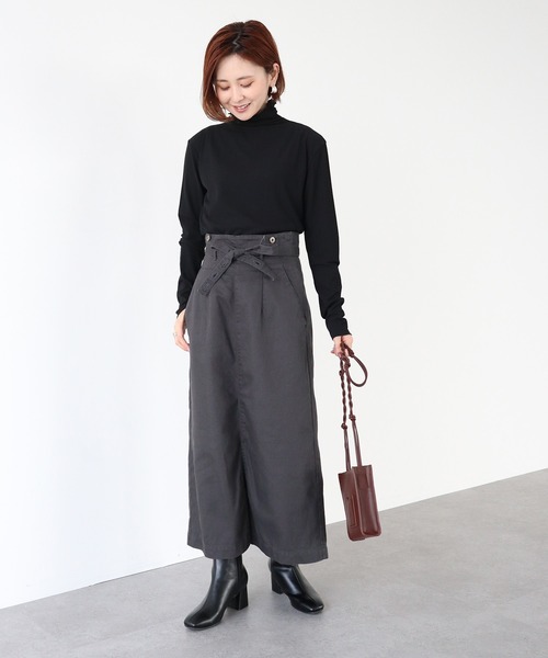 AMERICAN HOLIC（アメリカンホリック）の「テレコハイネックカットプルオーバー（Tシャツ/カットソー・レディース・アイボリー/ライトグレー/ブラック/ブラウン/サックスブルー・M/L）」の14枚目の写真