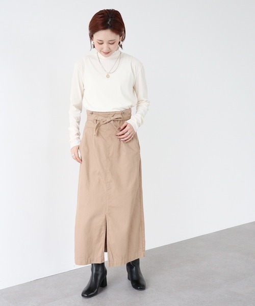 AMERICAN HOLIC（アメリカンホリック）の「テレコハイネックカットプルオーバー（Tシャツ/カットソー・レディース・アイボリー/ライトグレー/ブラック/ブラウン/サックスブルー・M/L）」の9枚目の写真