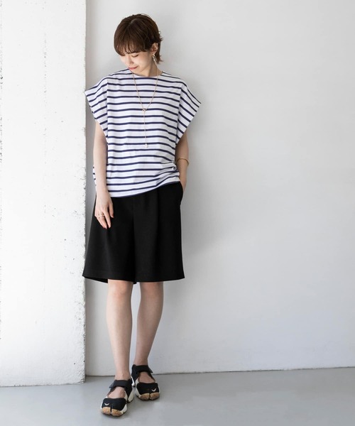 URBAN RESEARCH（アーバンリサーチ）の「フレンチスリーブバスクカットソー（Tシャツ/カットソー・レディース・ブルー系その他/ブラック系その他・FREE）」の8枚目の写真