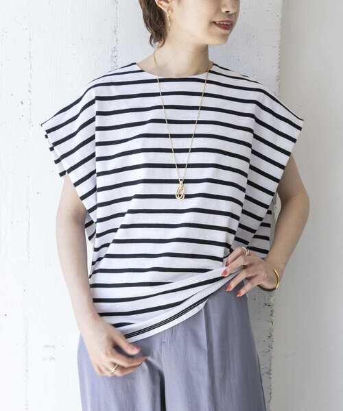 URBAN RESEARCH（アーバンリサーチ）の「フレンチスリーブバスクカットソー（Tシャツ/カットソー・レディース・ブルー系その他/ブラック系その他・FREE）」の10枚目の写真