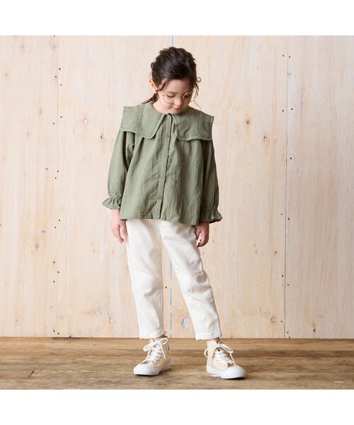 BREEZE（ブリーズ）の「WEB限定 すぽ軽カラー細テーパードパンツ（その他パンツ・キッズ・ネイビー/ミント/パープル/ブラウン/オレンジ/アイボリー・140/110/130/100/90/120/150/80）」の7枚目の写真