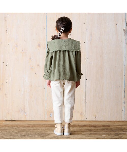 BREEZE（ブリーズ）の「WEB限定 すぽ軽カラー細テーパードパンツ（その他パンツ・キッズ・ネイビー/ミント/パープル/ブラウン/オレンジ/アイボリー・140/110/130/100/90/120/150/80）」の8枚目の写真