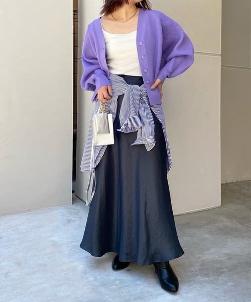 DouDou（ドゥドゥ）の「ポリエステルカーディガン（カーディガン/ボレロ・レディース・バイオレット/ライトグリーン/オフホワイト/ブラック・FREE）」の16枚目の写真