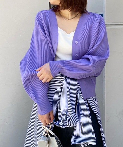 DouDou（ドゥドゥ）の「ポリエステルカーディガン（カーディガン/ボレロ・レディース・バイオレット/ライトグリーン/オフホワイト/ブラック・FREE）」の17枚目の写真