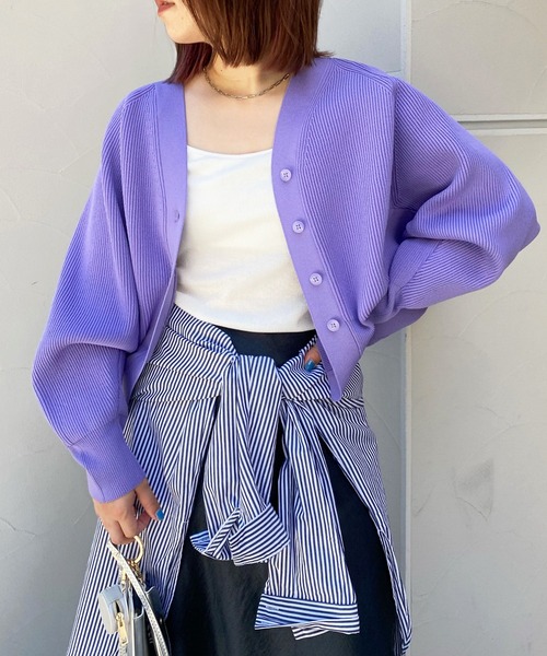 DouDou（ドゥドゥ）の「ポリエステルカーディガン（カーディガン/ボレロ・レディース・バイオレット/ライトグリーン/オフホワイト/ブラック・FREE）」の18枚目の写真