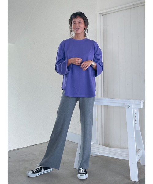 Vicente（ヴィセンテ）の「Loungy long sweat（Tシャツ/カットソー・レディース・パープル/グレー/オフホワイト・FREE）」の5枚目の写真