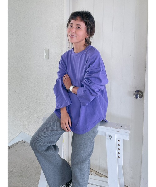 Vicente（ヴィセンテ）の「Loungy long sweat（Tシャツ/カットソー・レディース・パープル/グレー/オフホワイト・FREE）」の15枚目の写真