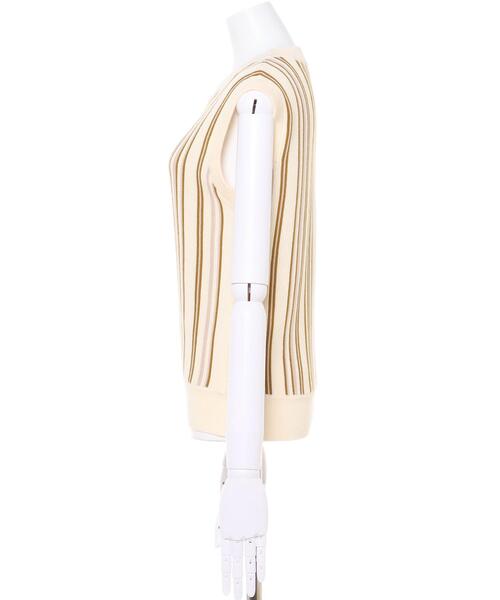 INGNI(イング)の「ストライプノースリニット(ニット/セーター・レディース・モカ/アイボリー系6/アイボリー系8・M)」の4枚目の写真