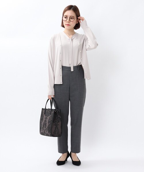 UNTITLED（アンタイトル）の「◆ボウタイプルオーバー+カーディガン ニットアンサンブル【洗える】（アンサンブル・レディース・グレー系/ベビーピンク/ブラック系4/ホワイト系その他5・00/02）」の11枚目の写真