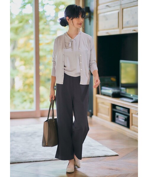 UNTITLED（アンタイトル）の「◆ボウタイプルオーバー+カーディガン ニットアンサンブル【洗える】（アンサンブル・レディース・グレー系/ベビーピンク/ブラック系4/ホワイト系その他5・00/02）」の18枚目の写真