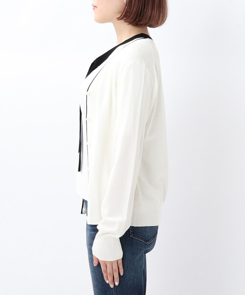 UNTITLED（アンタイトル）の「◆ボウタイプルオーバー+カーディガン ニットアンサンブル【洗える】（アンサンブル・レディース・グレー系/ベビーピンク/ブラック系4/ホワイト系その他5・00/02）」の19枚目の写真