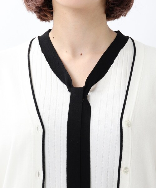 UNTITLED（アンタイトル）の「◆ボウタイプルオーバー+カーディガン ニットアンサンブル【洗える】（アンサンブル・レディース・グレー系/ベビーピンク/ブラック系4/ホワイト系その他5・00/02）」の22枚目の写真