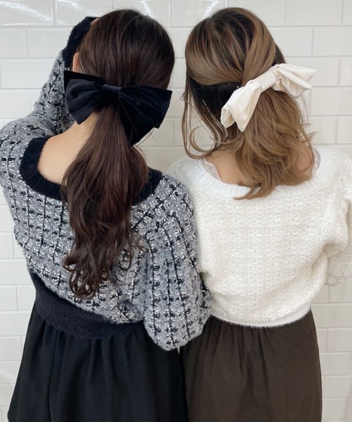 one after another NICE CLAUP（ワンアフターアナザーナイスクラップ）の「ツイードニットカーディガン（カーディガン/ボレロ・レディース・ホワイト系その他/ブラック系その他・FREE）」の6枚目の写真