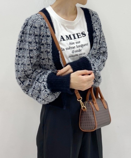 one after another NICE CLAUP（ワンアフターアナザーナイスクラップ）の「ツイードニットカーディガン（カーディガン/ボレロ・レディース・ホワイト系その他/ブラック系その他・FREE）」の19枚目の写真