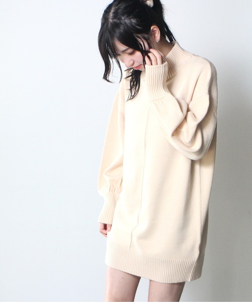 one way(ワンウェイ)の「【oneway】スタンドリブニットワンピース(ワンピース・レディース・ホワイト/ブラック/ライトグリーン/パープル・FREE)」の15枚目の写真