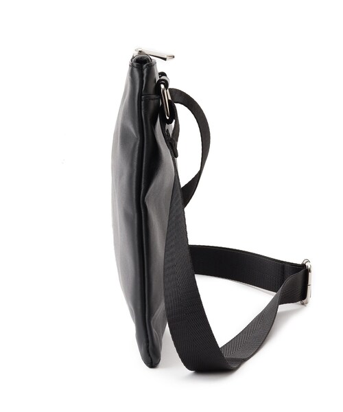 BASECONTROL（ベースコントロール）の「◆撥水リアルレザー サコッシュ ミニショルダー（ショルダーバッグ・メンズ・ブラック/ダークグレー・99）」の4枚目の写真