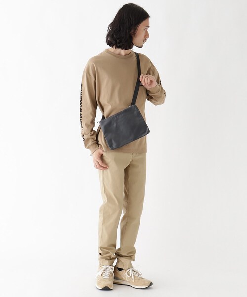 BASECONTROL（ベースコントロール）の「◆撥水リアルレザー サコッシュ ミニショルダー（ショルダーバッグ・メンズ・ブラック/ダークグレー・99）」の6枚目の写真