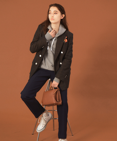 Rouge vif（ルージュヴィフ）の「チェックダブルテーラードジャケット（テーラードジャケット・レディース・ブラウン・38/36）」の2枚目の写真