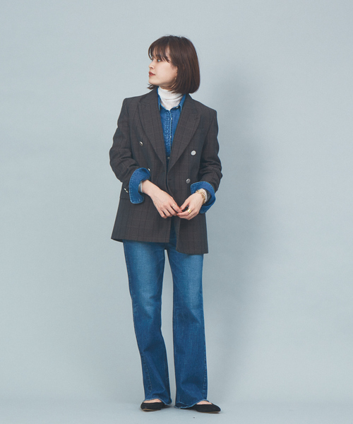 Rouge vif（ルージュヴィフ）の「チェックダブルテーラードジャケット（テーラードジャケット・レディース・ブラウン・38/36）」の3枚目の写真