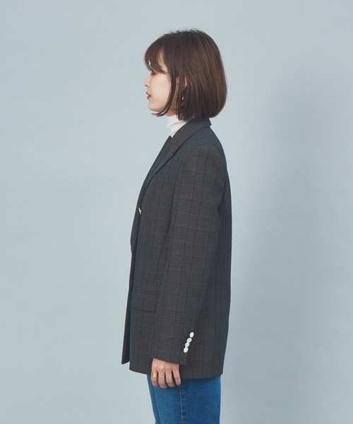 Rouge vif（ルージュヴィフ）の「チェックダブルテーラードジャケット（テーラードジャケット・レディース・ブラウン・38/36）」の5枚目の写真