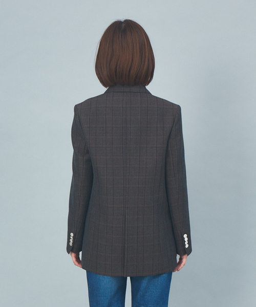 Rouge vif（ルージュヴィフ）の「チェックダブルテーラードジャケット（テーラードジャケット・レディース・ブラウン・38/36）」の6枚目の写真