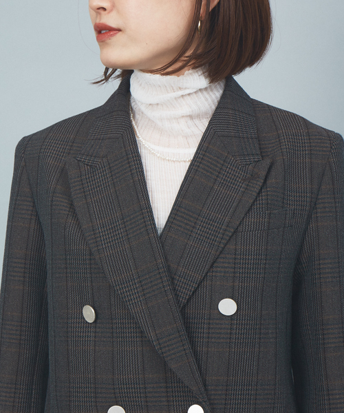 Rouge vif（ルージュヴィフ）の「チェックダブルテーラードジャケット（テーラードジャケット・レディース・ブラウン・38/36）」の7枚目の写真