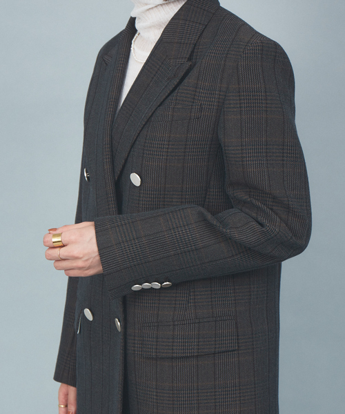 Rouge vif（ルージュヴィフ）の「チェックダブルテーラードジャケット（テーラードジャケット・レディース・ブラウン・38/36）」の8枚目の写真