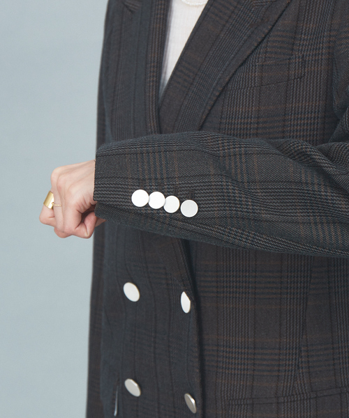 Rouge vif（ルージュヴィフ）の「チェックダブルテーラードジャケット（テーラードジャケット・レディース・ブラウン・38/36）」の9枚目の写真