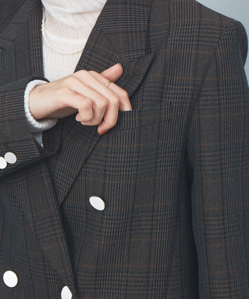 Rouge vif（ルージュヴィフ）の「チェックダブルテーラードジャケット（テーラードジャケット・レディース・ブラウン・38/36）」の10枚目の写真