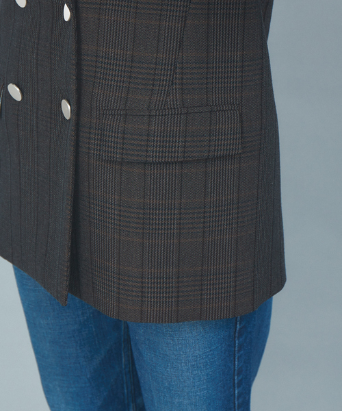 Rouge vif（ルージュヴィフ）の「チェックダブルテーラードジャケット（テーラードジャケット・レディース・ブラウン・38/36）」の14枚目の写真