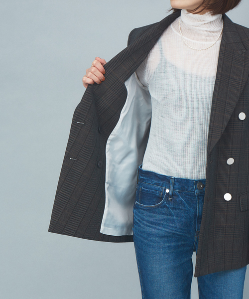 Rouge vif（ルージュヴィフ）の「チェックダブルテーラードジャケット（テーラードジャケット・レディース・ブラウン・38/36）」の15枚目の写真