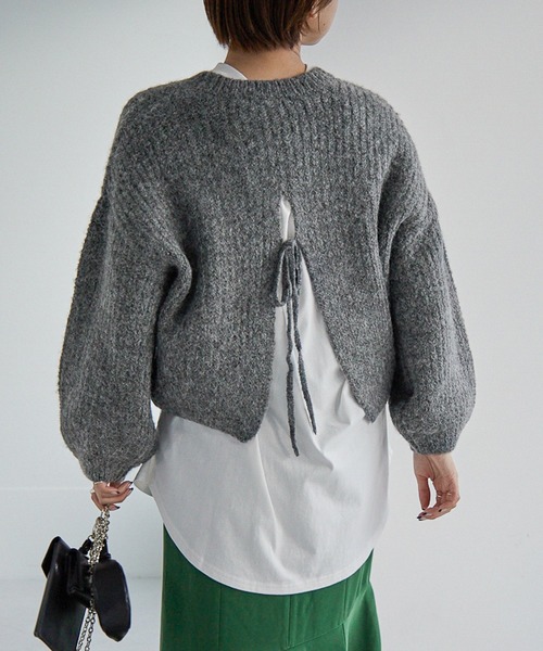 Heather（ヘザー）の「Cotton Candy Knit　255086（ニット/セーター・レディース・ホワイト/ブラック/パープル/ネイビー/ピンク/イエロー/ブルー/ライトイエロー・FREE）」の3枚目の写真
