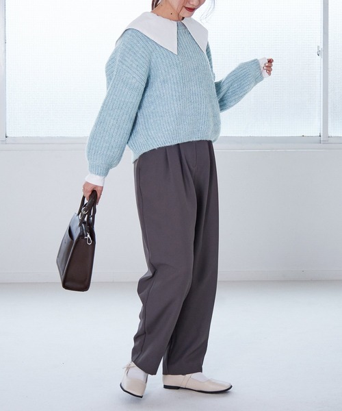 Heather（ヘザー）の「Cotton Candy Knit　255086（ニット/セーター・レディース・ホワイト/ブラック/パープル/ネイビー/ピンク/イエロー/ブルー/ライトイエロー・FREE）」の15枚目の写真