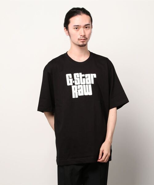 G-STAR（ジースター）の「UNISEX RADIO BOXY T-SHIRT/ビッグシルエット/オーバーサイズ（Tシャツ/カットソー・メンズ・ダークブラック・MEDIUM/SMALL/X-LARGE/LARGE）」の4枚目の写真