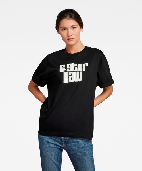 G-STAR（ジースター）の「UNISEX RADIO BOXY T-SHIRT/ビッグシルエット/オーバーサイズ（Tシャツ/カットソー・メンズ・ダークブラック・MEDIUM/SMALL/X-LARGE/LARGE）」の5枚目の写真