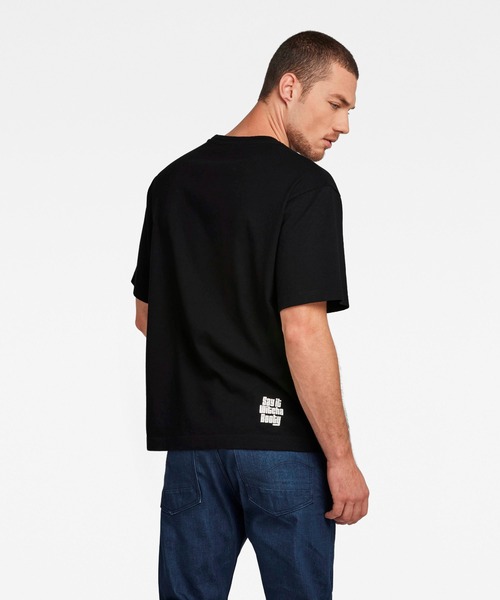 G-STAR（ジースター）の「UNISEX RADIO BOXY T-SHIRT/ビッグシルエット/オーバーサイズ（Tシャツ/カットソー・メンズ・ダークブラック・MEDIUM/SMALL/X-LARGE/LARGE）」の2枚目の写真