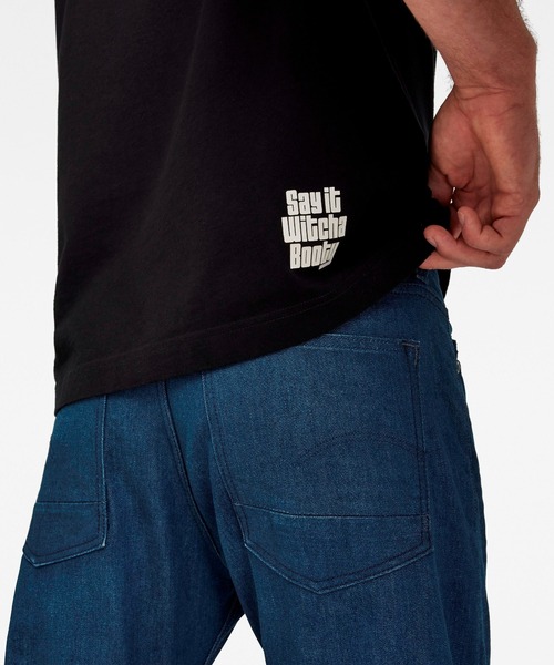 G-STAR（ジースター）の「UNISEX RADIO BOXY T-SHIRT/ビッグシルエット/オーバーサイズ（Tシャツ/カットソー・メンズ・ダークブラック・MEDIUM/SMALL/X-LARGE/LARGE）」の7枚目の写真