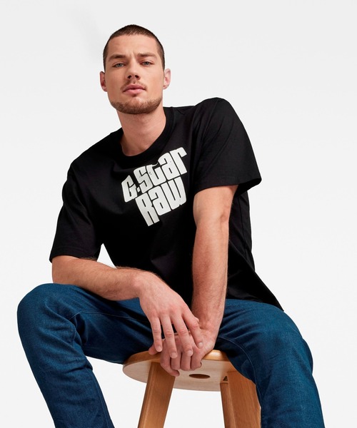 G-STAR（ジースター）の「UNISEX RADIO BOXY T-SHIRT/ビッグシルエット/オーバーサイズ（Tシャツ/カットソー・メンズ・ダークブラック・MEDIUM/SMALL/X-LARGE/LARGE）」の8枚目の写真