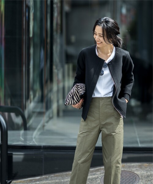 THE SHOP TK (ザ ショップ ティーケー )の「◆【2WAY】フーデットショートコート(その他アウター・レディース・チャコールグレー/ブラウン系/ライトベージュ/ブラック・11/13/14/12)」の7枚目の写真