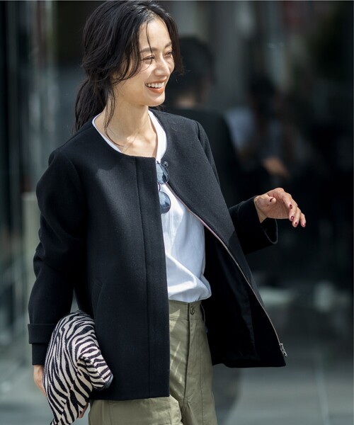 THE SHOP TK (ザ ショップ ティーケー )の「◆【2WAY】フーデットショートコート(その他アウター・レディース・チャコールグレー/ブラウン系/ライトベージュ/ブラック・11/13/14/12)」の11枚目の写真