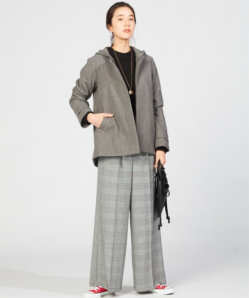 THE SHOP TK (ザ ショップ ティーケー )の「◆【2WAY】フーデットショートコート(その他アウター・レディース・チャコールグレー/ブラウン系/ライトベージュ/ブラック・11/13/14/12)」の9枚目の写真