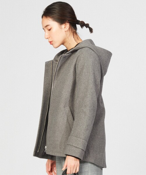 THE SHOP TK (ザ ショップ ティーケー )の「◆【2WAY】フーデットショートコート(その他アウター・レディース・チャコールグレー/ブラウン系/ライトベージュ/ブラック・11/13/14/12)」の15枚目の写真