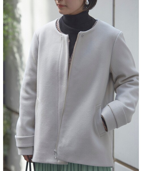 THE SHOP TK (ザ ショップ ティーケー )の「◆【2WAY】フーデットショートコート(その他アウター・レディース・チャコールグレー/ブラウン系/ライトベージュ/ブラック・11/13/14/12)」の13枚目の写真