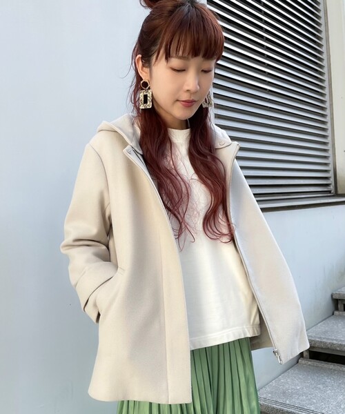 THE SHOP TK (ザ ショップ ティーケー )の「◆【2WAY】フーデットショートコート(その他アウター・レディース・チャコールグレー/ブラウン系/ライトベージュ/ブラック・11/13/14/12)」の12枚目の写真